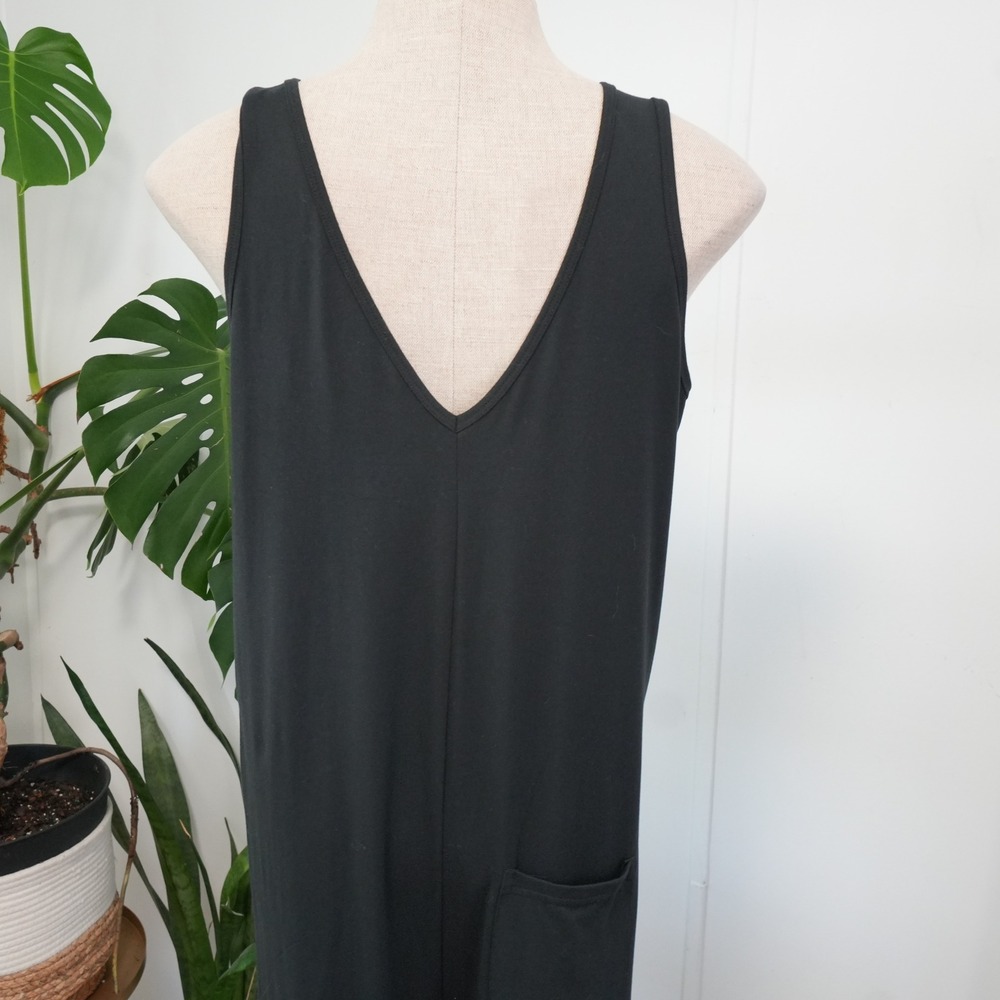 Varley Jumpsuit Womens Small Black V-Neck Sleeveless Wide Leg Loungewear Pocket - Picture 7 of 9